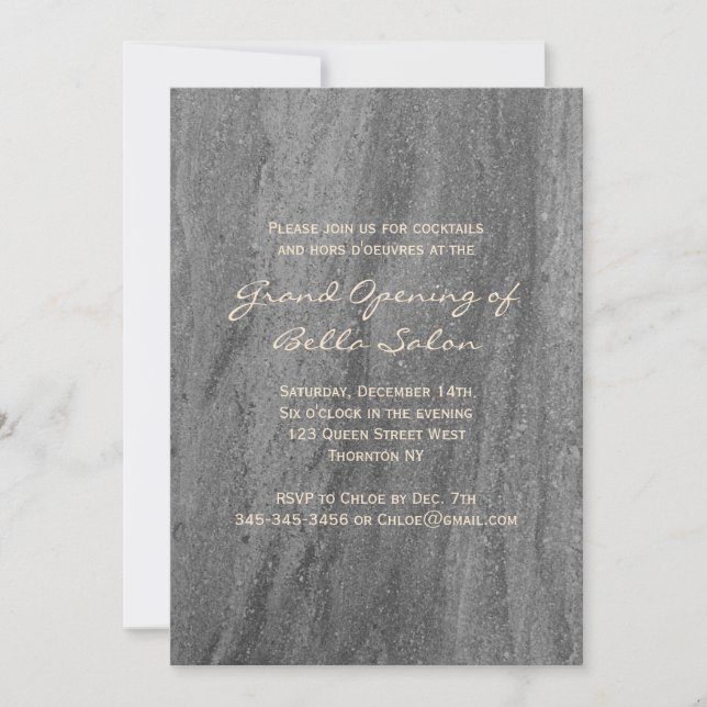 Classy Granite Grand Opening Invitation (Front)
