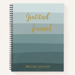 Classy Gratitud Journal Shades of Green Custom