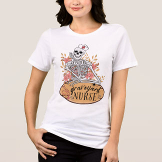 Classy Graveyard Shift Skeleton Nurse T-Shirt Tri-Blend Shirt