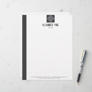 Classy Gray Brushed Metal Professional Business Custom Letterhead