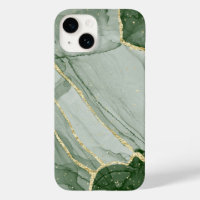 Classy Green Gold Marble Pattern iPhone / Android
