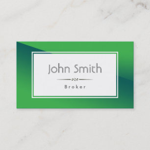 Classy Green Real Estate Broker Business Card