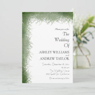 Classy Greenery Grass Pattern Elegant Wedding Invitation
