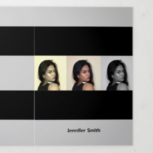 Classy Grey Modern Artist Overview Tri-Fold Card