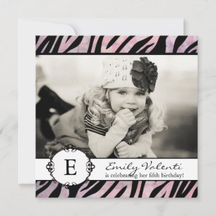 Classy Grunge Zebra Birthday Party Invitation