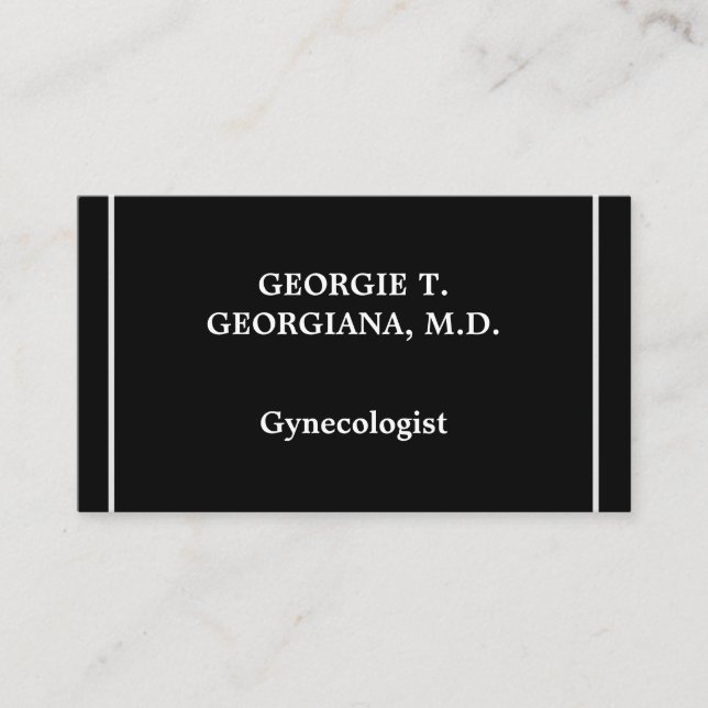 Classy Gynecologist Business Card (Front)