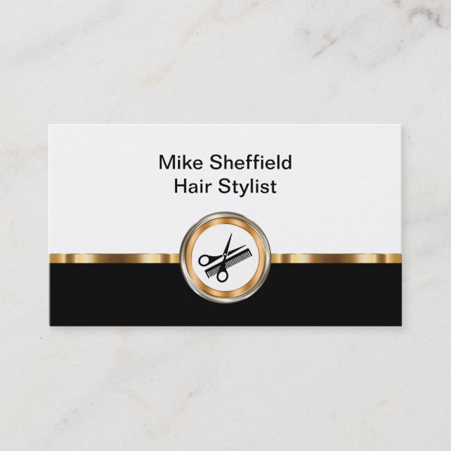 Classy Hair Stylist Business Card Design (Front)