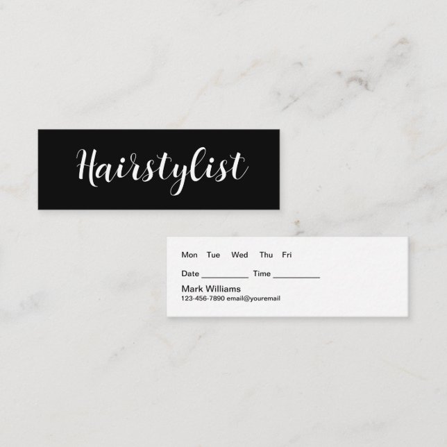 Classy Hairstylist Appointment Business Cards (Front/Back)