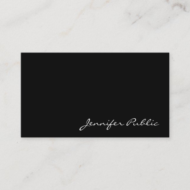 Classy Handwritten Script Minimalist Template Business Card (Front)