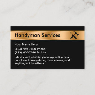 Classy Handyman Services Business Card