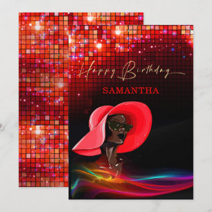 Classy Happy Birthday African American Woman Announcement