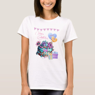 Classy Happy Birthday Cake Balloons Gifts T-Shirt