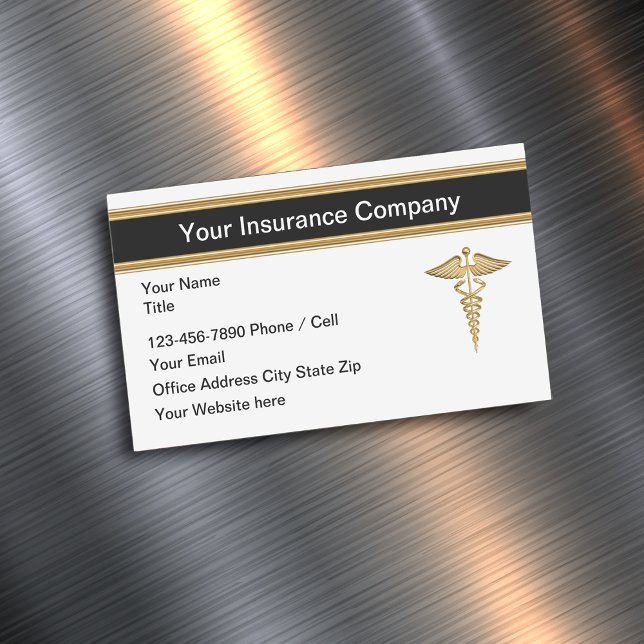 Classy Health Insurance Business Card Magnet (Creator Uploaded)