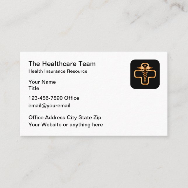 Classy Healthcare Theme Business Cards (Front)