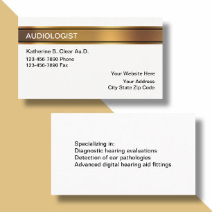 Classy Hearing Audiologist Business Cards