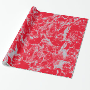 Classy Holiday Red Marble Look Wrapping Paper