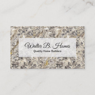 Classy Home Builder Granite Background Business Card