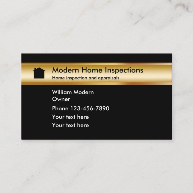 Classy Home Inspection Appraisals Business Card (Front)