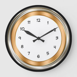 Classy Home Office Gold Silver Coloured Large Clock