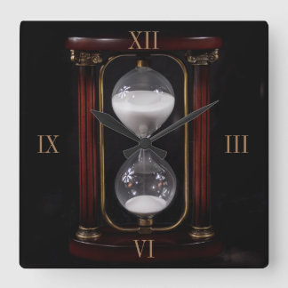 CLASSY HOUR GLASS SQUARE CLOCK