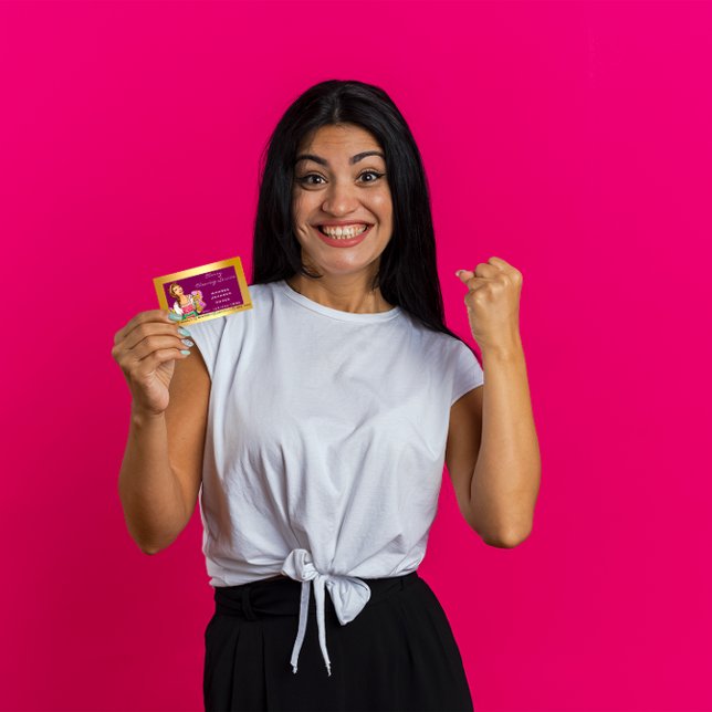 Classy House Office Cleaning Service Maid Gold Business Card (Classy House Office Cleaning Service Maid Gold Business Card)