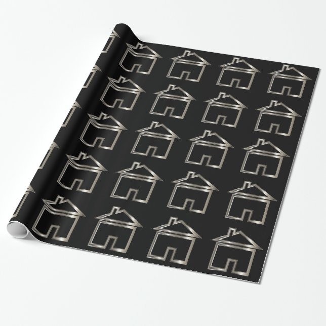 Classy House Warming Gift Wrapping Paper (Unrolled)