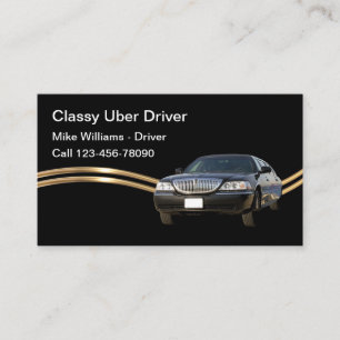 Classy Independent Uber Driver Business Cards