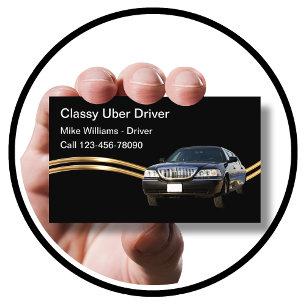 Classy Independent Uber Driver Business Cards