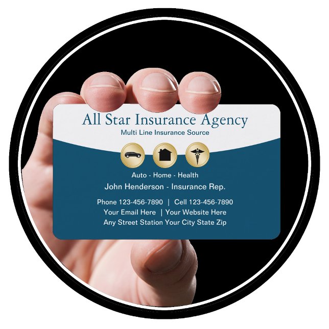 Classy Insurance Agent Business Card (Creator Uploaded)