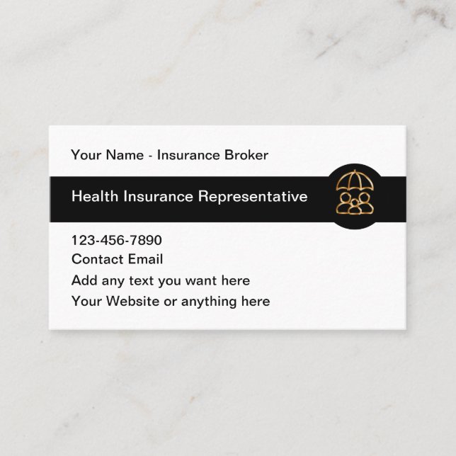 Classy Insurance Broker Business Card Design (Front)