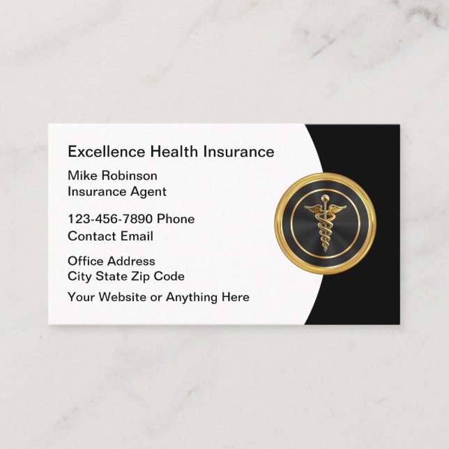 Classy Insurance Theme Business Cards New (Front)