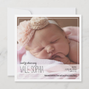 Classy Intro Pink Baby Announcement