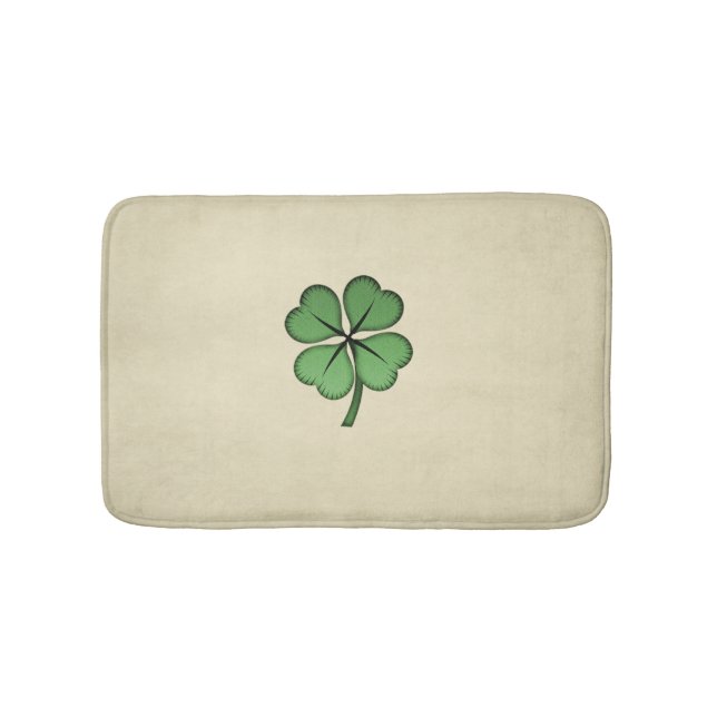 Classy Irish Lucky Shamrock Bath Mat (Front)