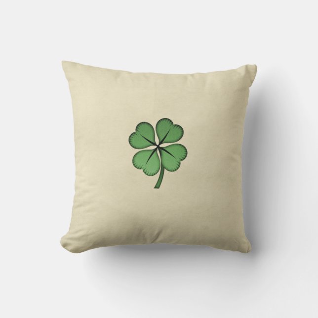 Classy Irish Lucky Shamrock Cushion (Front)