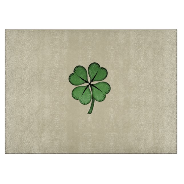 Classy Irish Lucky Shamrock Cutting Board (Front)