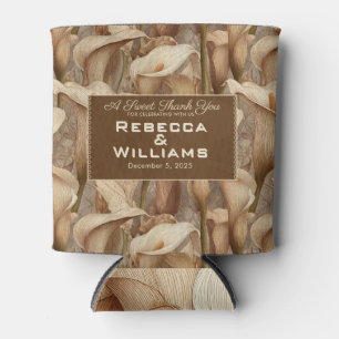 Classy Ivory Calla Lilies Charm Rustic Wedding Can Cooler