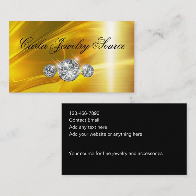 Classy Jewellery And Fashion Accessories Theme Business Card (Front/Back)