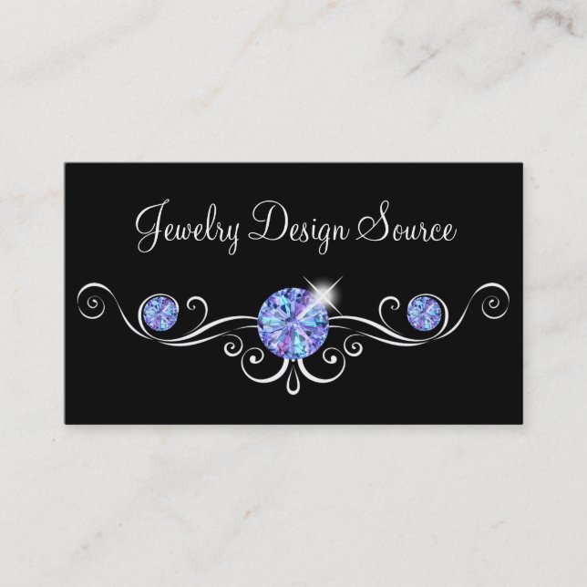 Classy Jewellery Designer Glitzy Bling Business Card (Front)