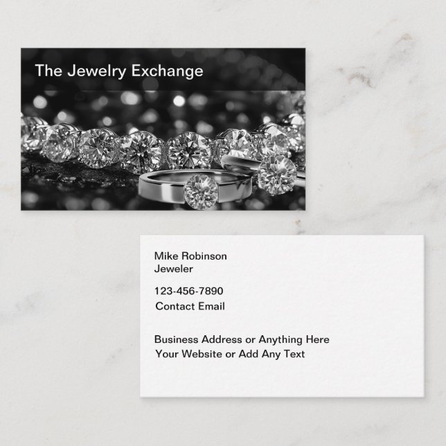 Classy Jewellery Theme Business Cards Design (Front/Back)