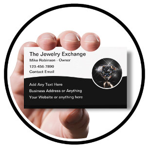 Classy Jewellery Theme Diamond Business Cards