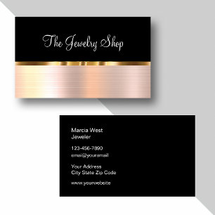 Classy Jewellery Theme Gold Tone Business Cards