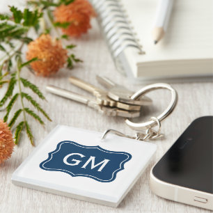Classy keychain with custom monogram initials