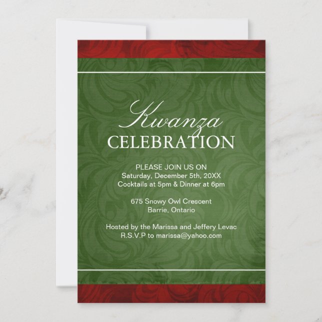 Classy Kwanzaa Invitation (Front)