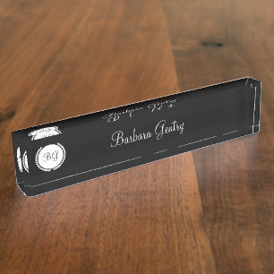 Classy Ladies Monogram Desk Plaques Nameplate
