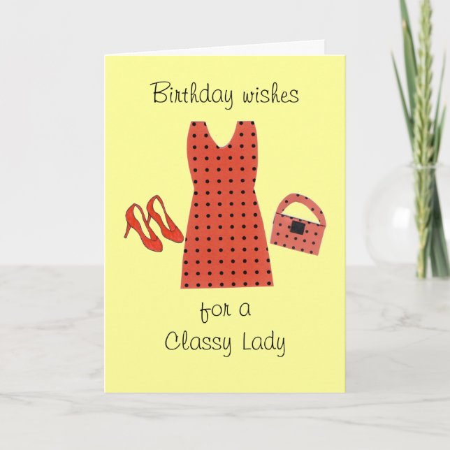 Classy Lady Birthday  - Designer Clothes Card (Front)