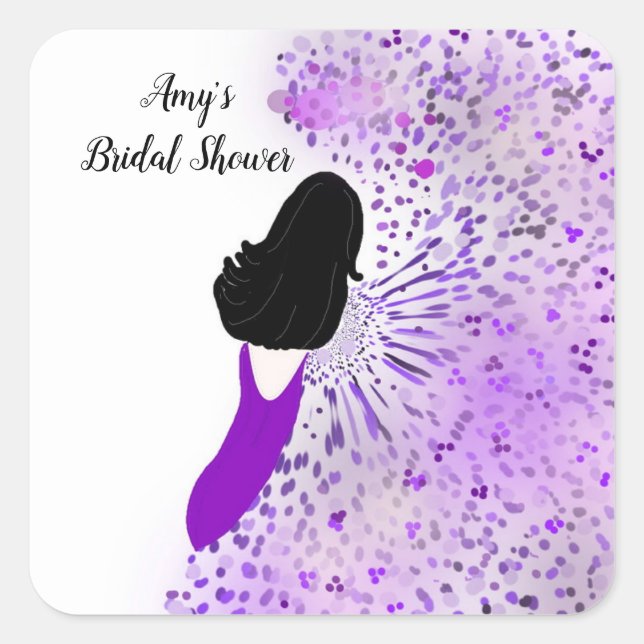 Classy Lady Bridal Shower Square Sticker (Front)
