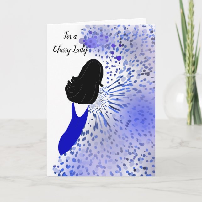 Classy Lady in Blue Card (Front)