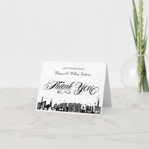 Classy Las Vegas Strip Skyline Thank You Note Card