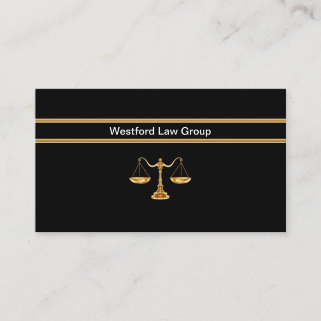 Classy Law Office Attorney Business Card Design (Front)