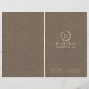 Classy Leather Gold Laurel Monogram Bi-fold